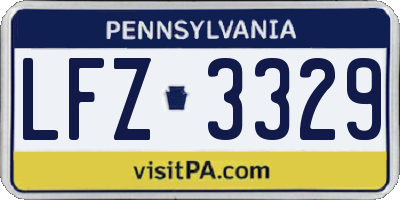 PA license plate LFZ3329