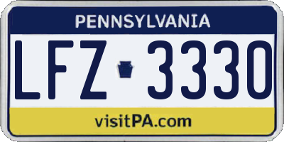 PA license plate LFZ3330