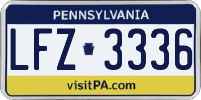 PA license plate LFZ3336