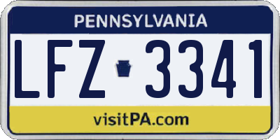 PA license plate LFZ3341