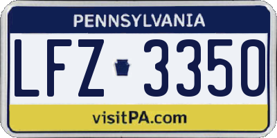 PA license plate LFZ3350