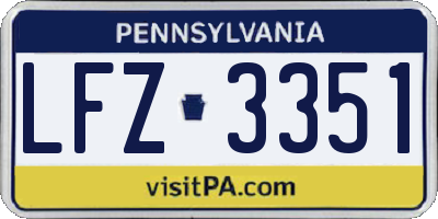 PA license plate LFZ3351