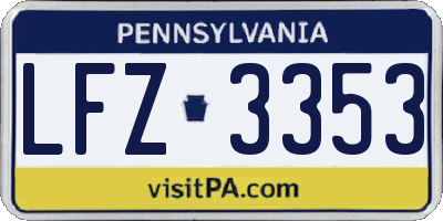 PA license plate LFZ3353