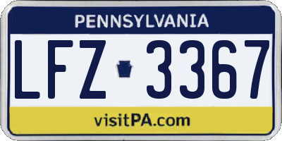 PA license plate LFZ3367