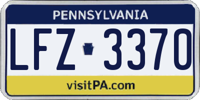 PA license plate LFZ3370
