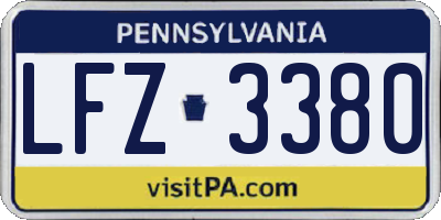 PA license plate LFZ3380