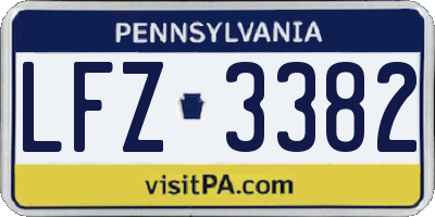 PA license plate LFZ3382