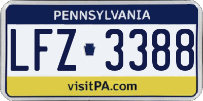 PA license plate LFZ3388
