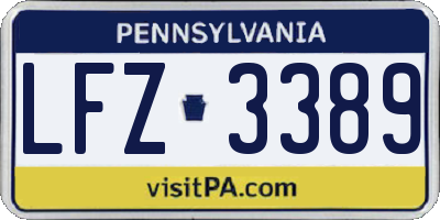 PA license plate LFZ3389
