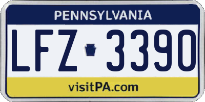 PA license plate LFZ3390