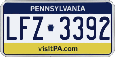PA license plate LFZ3392