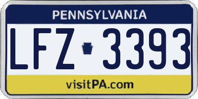 PA license plate LFZ3393