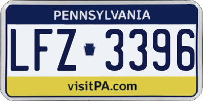 PA license plate LFZ3396