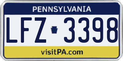 PA license plate LFZ3398