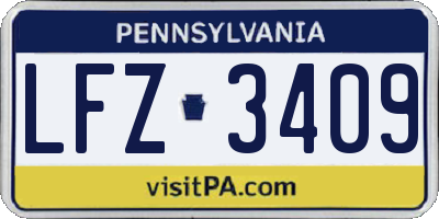 PA license plate LFZ3409