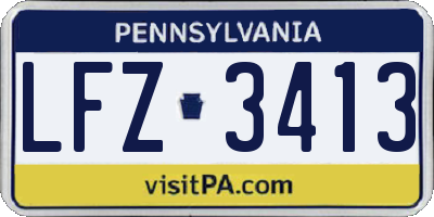 PA license plate LFZ3413