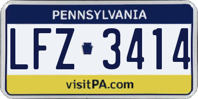 PA license plate LFZ3414
