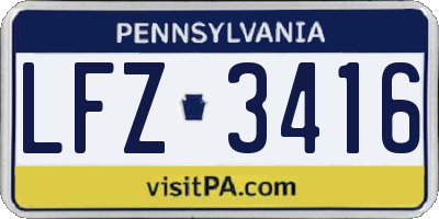 PA license plate LFZ3416
