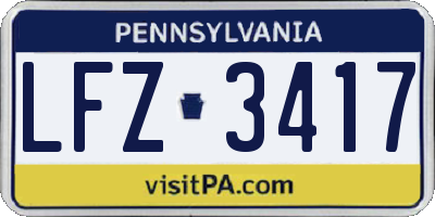 PA license plate LFZ3417