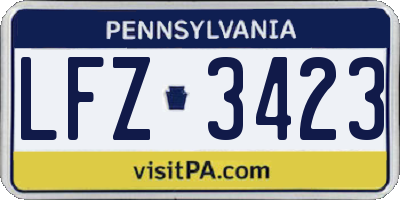 PA license plate LFZ3423