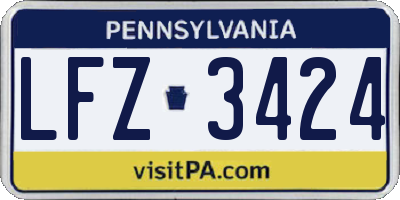 PA license plate LFZ3424
