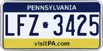 PA license plate LFZ3425