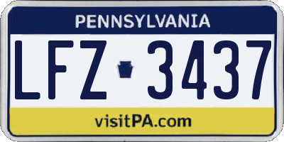 PA license plate LFZ3437