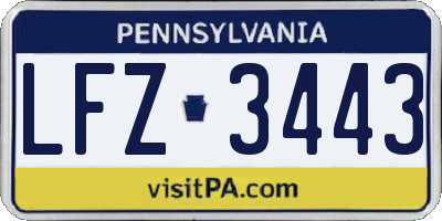 PA license plate LFZ3443