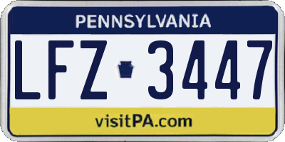 PA license plate LFZ3447