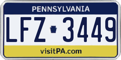 PA license plate LFZ3449