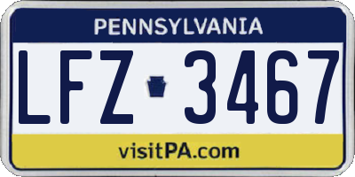 PA license plate LFZ3467