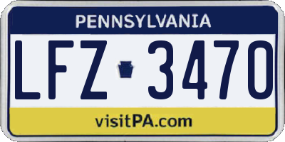PA license plate LFZ3470