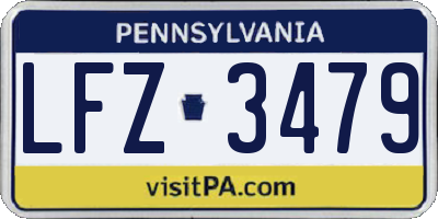 PA license plate LFZ3479