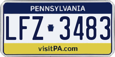 PA license plate LFZ3483