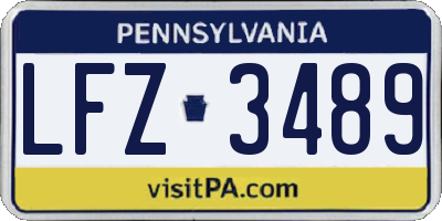PA license plate LFZ3489
