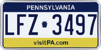 PA license plate LFZ3497
