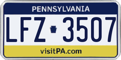 PA license plate LFZ3507