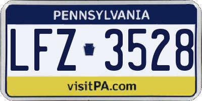PA license plate LFZ3528