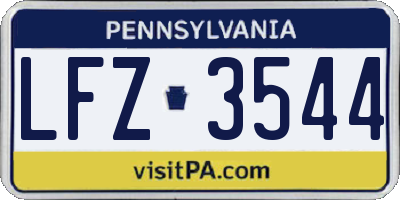 PA license plate LFZ3544