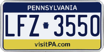 PA license plate LFZ3550