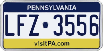 PA license plate LFZ3556