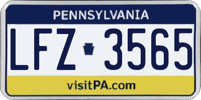 PA license plate LFZ3565