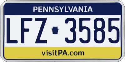 PA license plate LFZ3585