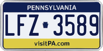 PA license plate LFZ3589