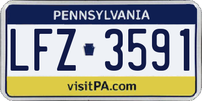 PA license plate LFZ3591