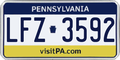 PA license plate LFZ3592