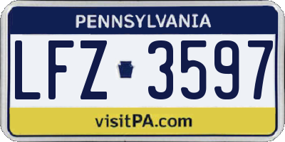 PA license plate LFZ3597