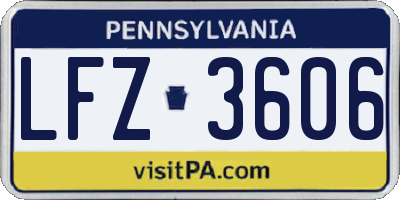 PA license plate LFZ3606