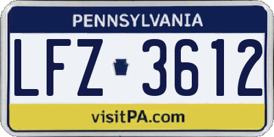 PA license plate LFZ3612