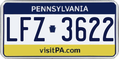 PA license plate LFZ3622